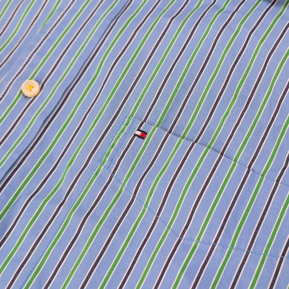Tommy Hilfiger Men's Striped‎ Long-sleeved Shirt In A Preppy Casual Style Size M - Picture 9 of 9